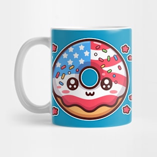 American Flag Donut Kawaii Patriotic Baker Freedom Lover Mug